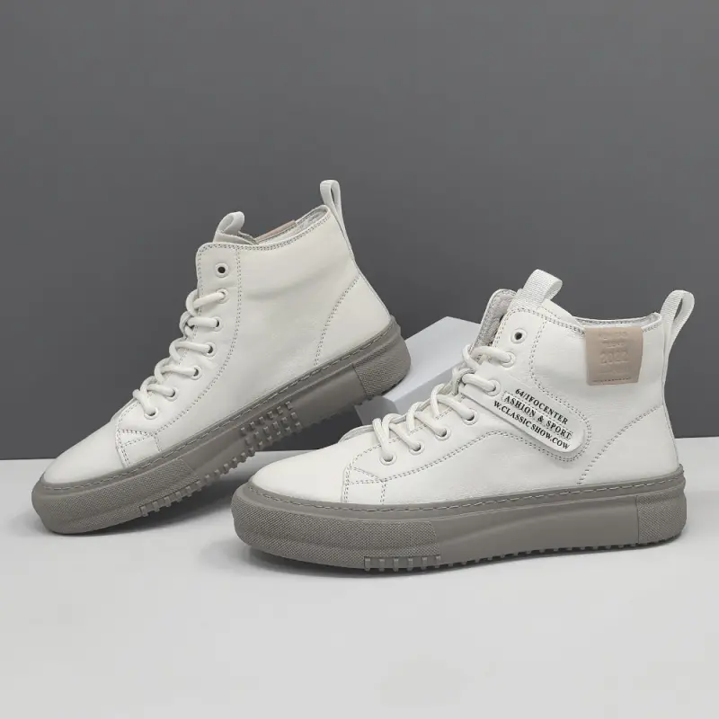 Men Fashion Quilted Leather Flat Ankle Boots