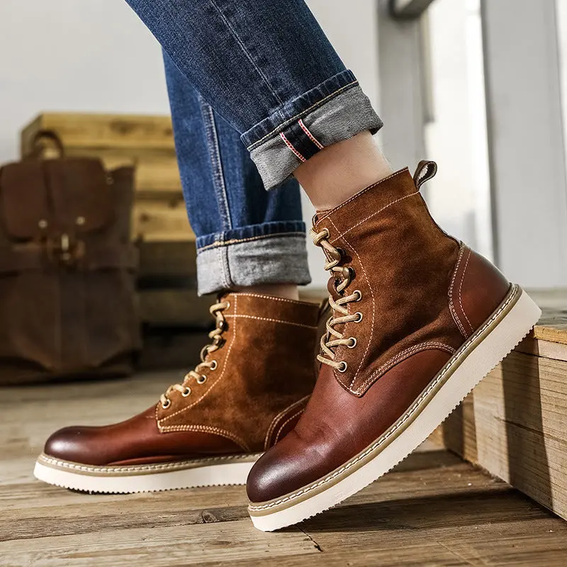 Men Retro Casual Leather Handmade Boots