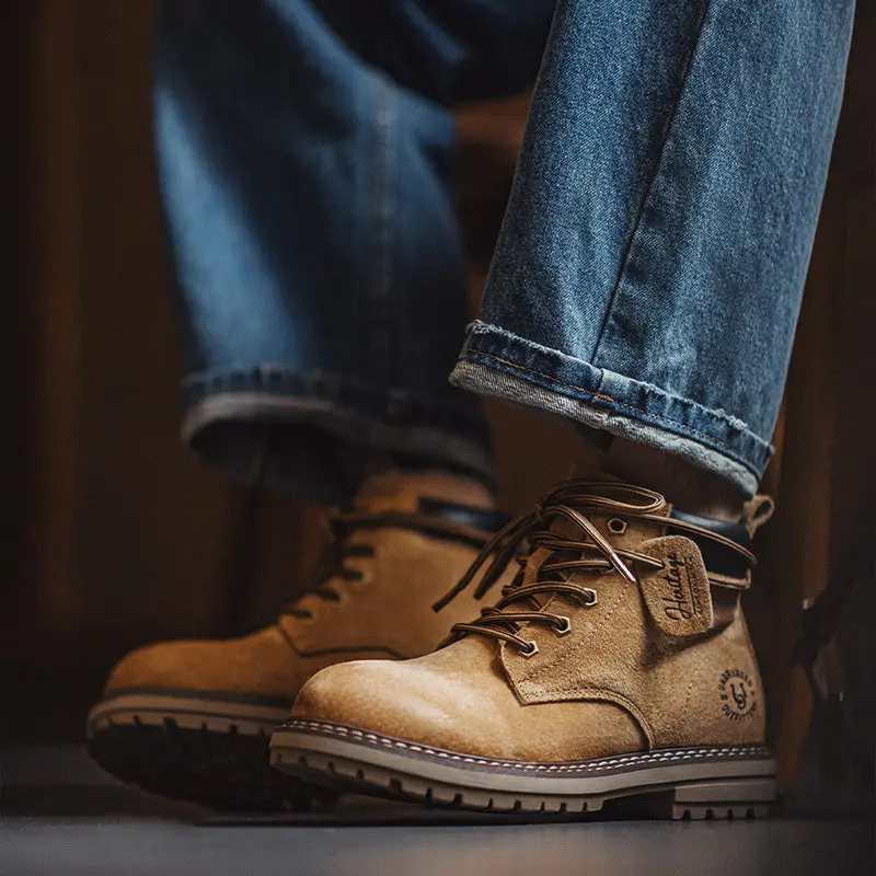 Men's Classic Leather Casual Ankle Work Boots