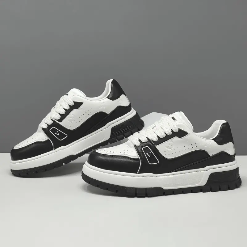 Men's Fashion Breathable Leather Casual Thick Soled Sneakers