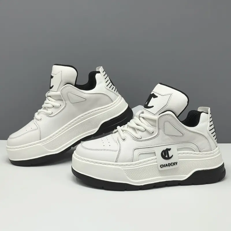 Men's Fashion Breathable Leather High Top Sneakers