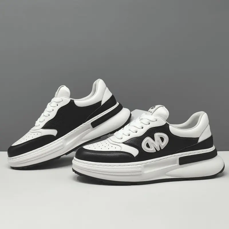 Men's Fashion Breathable Quilted Leather Casual Sneakers