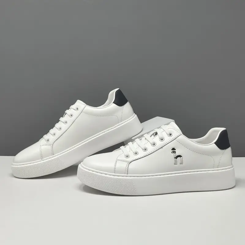 Men's Fashion Embroidery Leather Skate Shoes