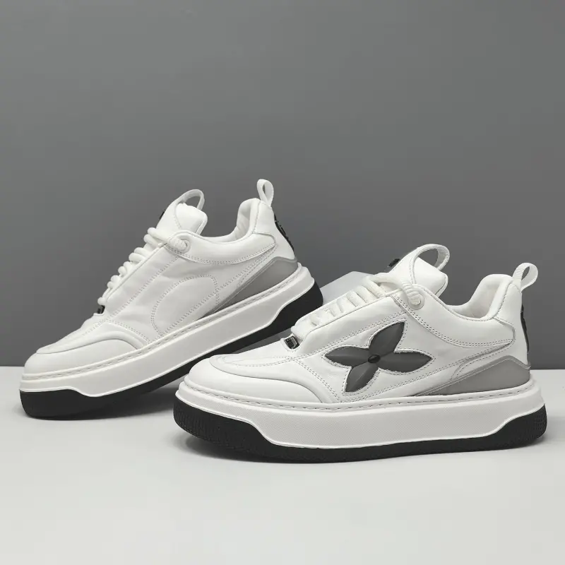 Men's Fashion Leather Flat Casual Sneakers