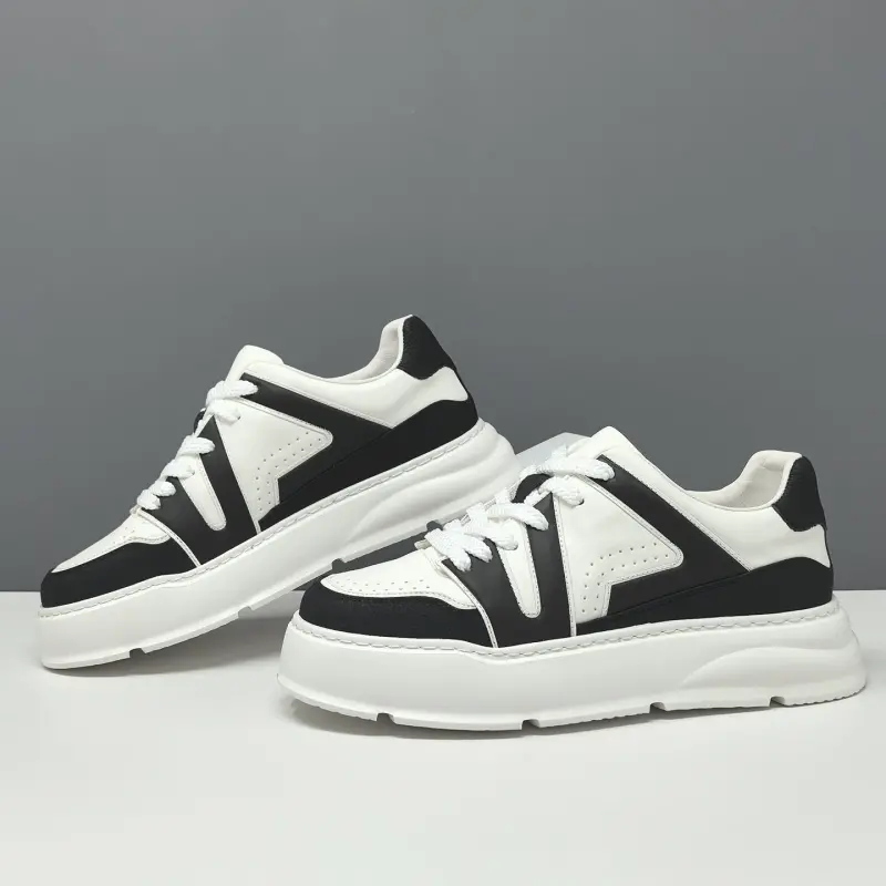 Men's Fashion Quilted Leather Casual Court Sneakers