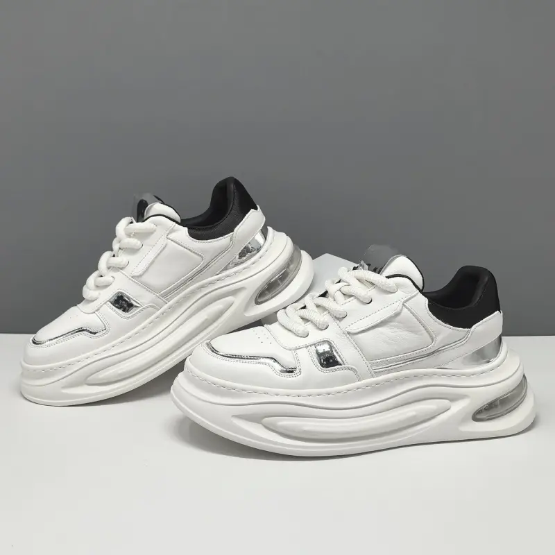 Men's Fashion Quilted Leather Casual Sneakers