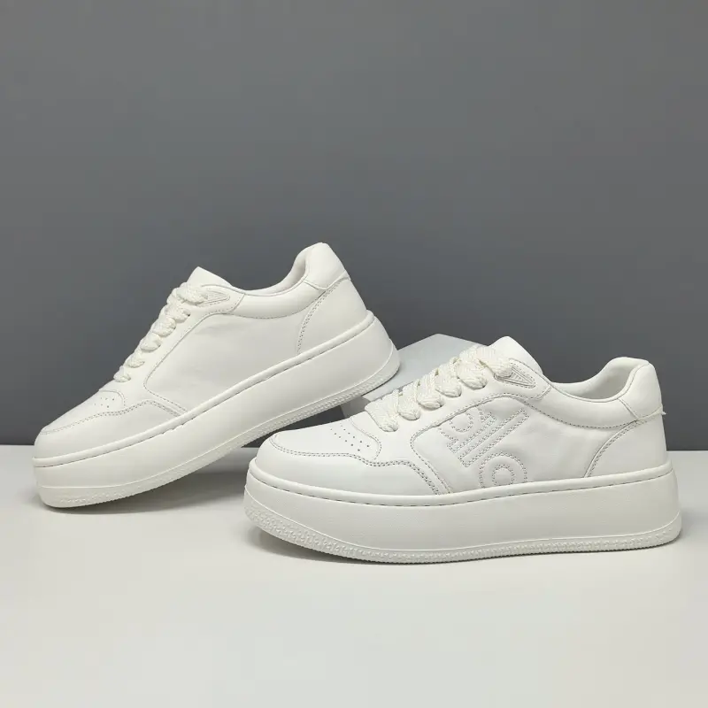Men's Minimalist Plain Leather Casual Sneakers