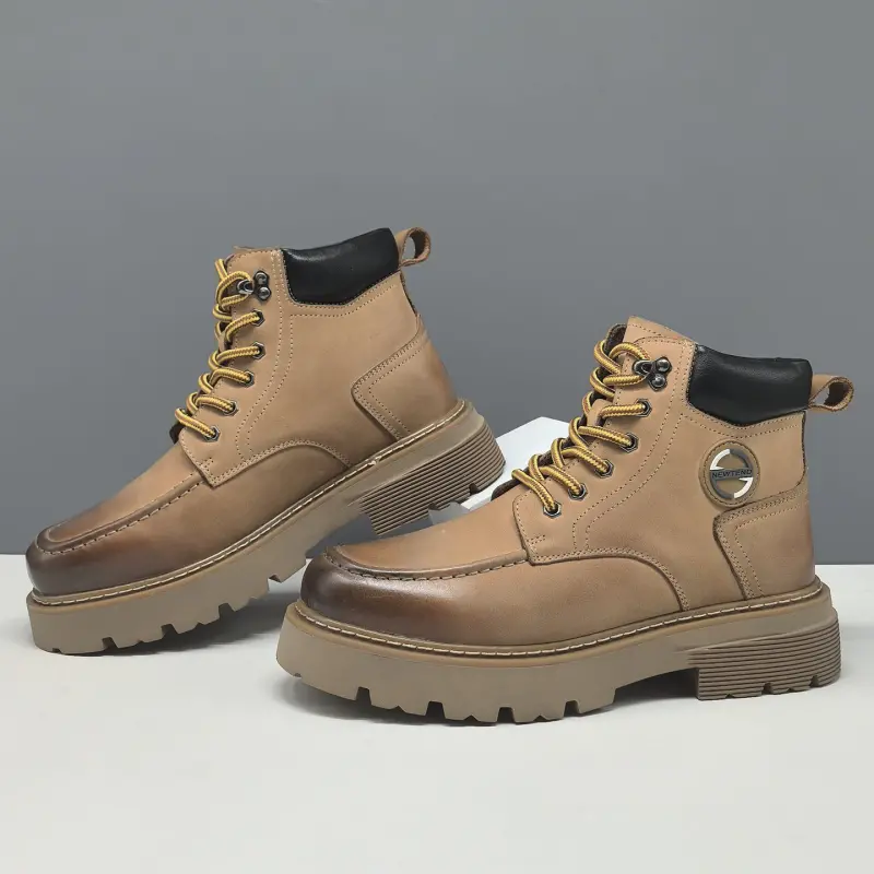 Men's Retro Classic Leather Work Ankle Boots