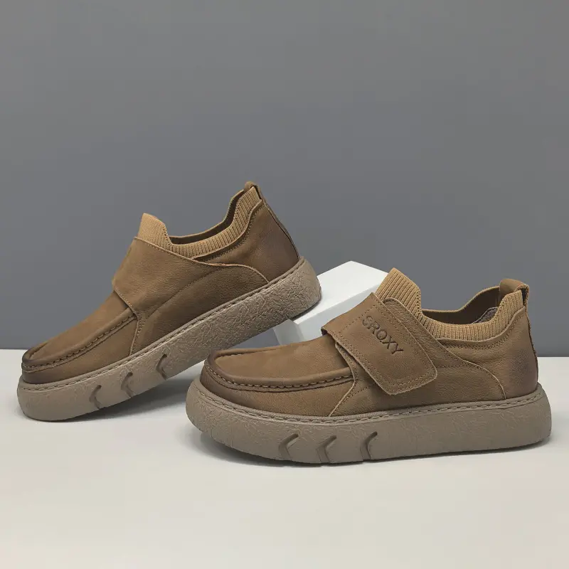 Men's Retro Minimalist Leather Velcro Casual Shoes