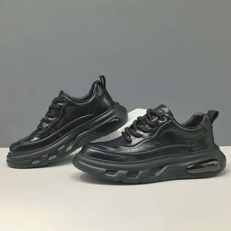 Men's Retro Plain Leather Casual Shoes