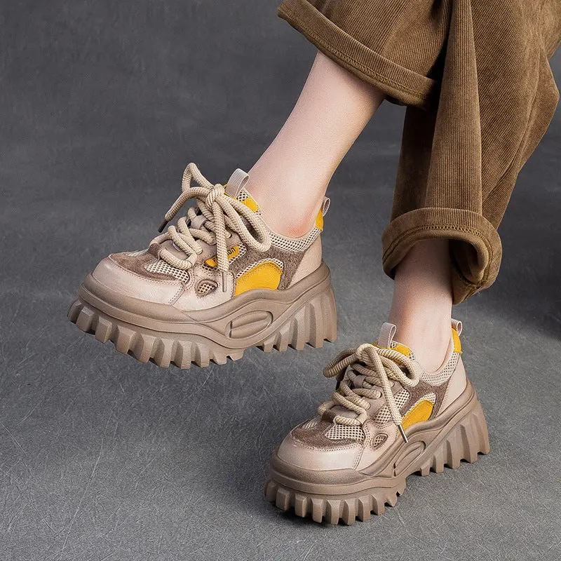 Women's Breathable Mesh Chunky Platform Casual Shoes