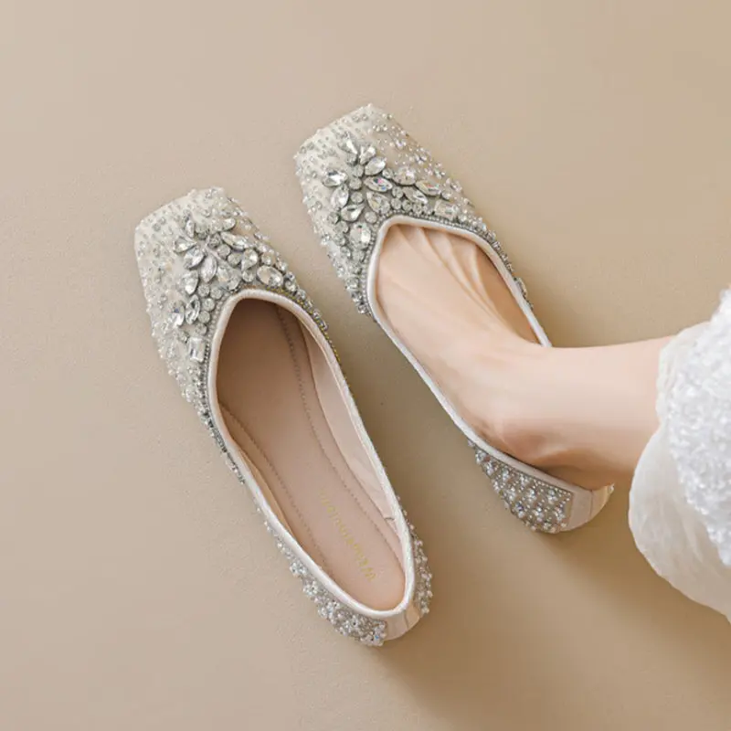 Women's Fashion Elegant Rhinestone Comfort Flats