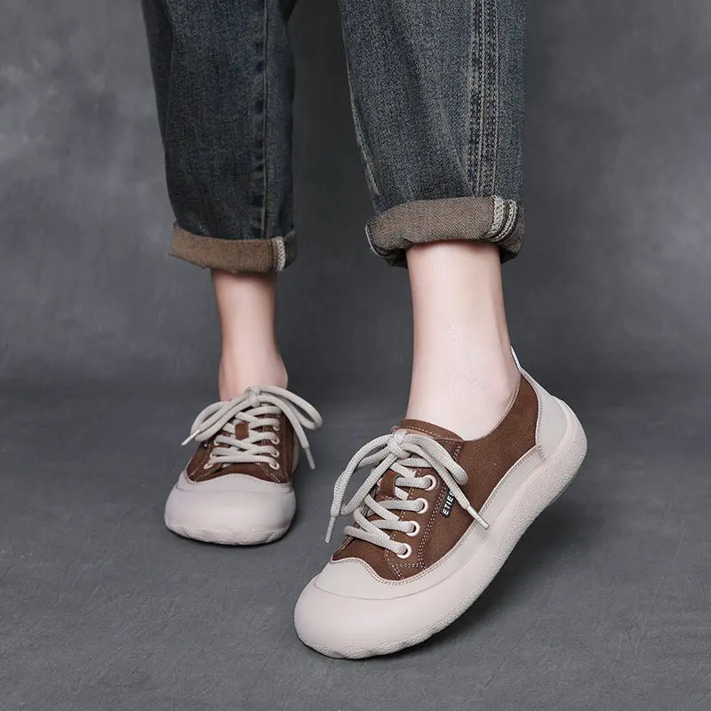 Women's Fashion Soft Leather Flat Casual Shoes