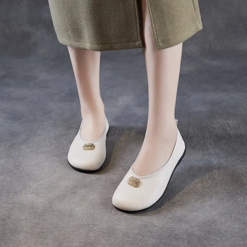 Women's Minimalism Leather Casual Slip-on Flats