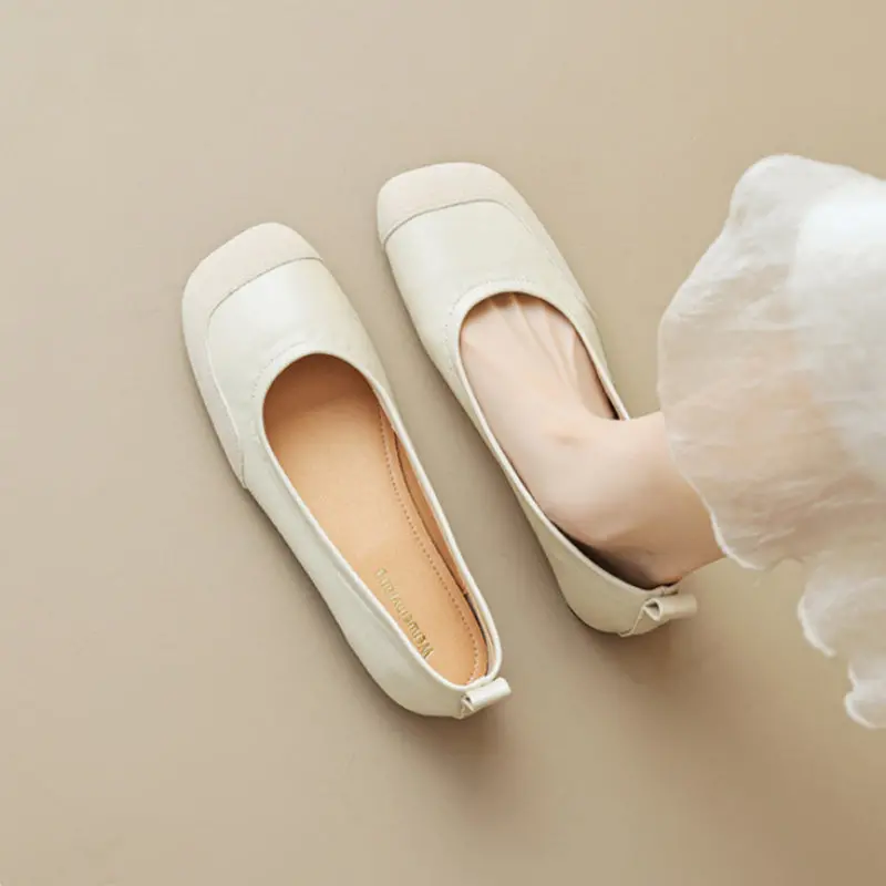 Women's Minimalism Patchwork Leather Soft Flats