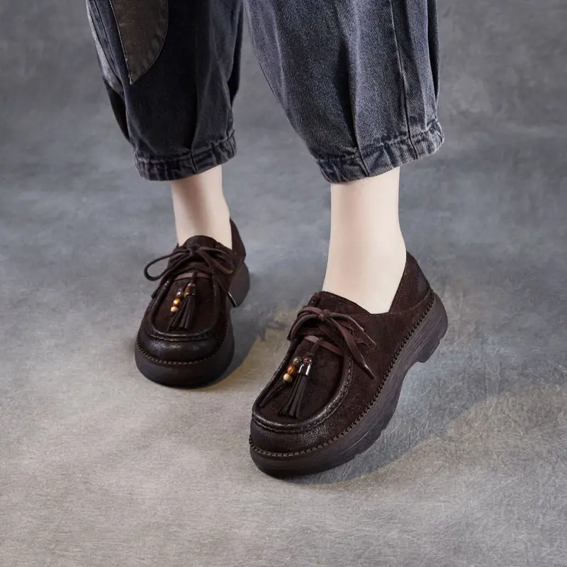 Women's Retro Leather Fringe Casual Shoes