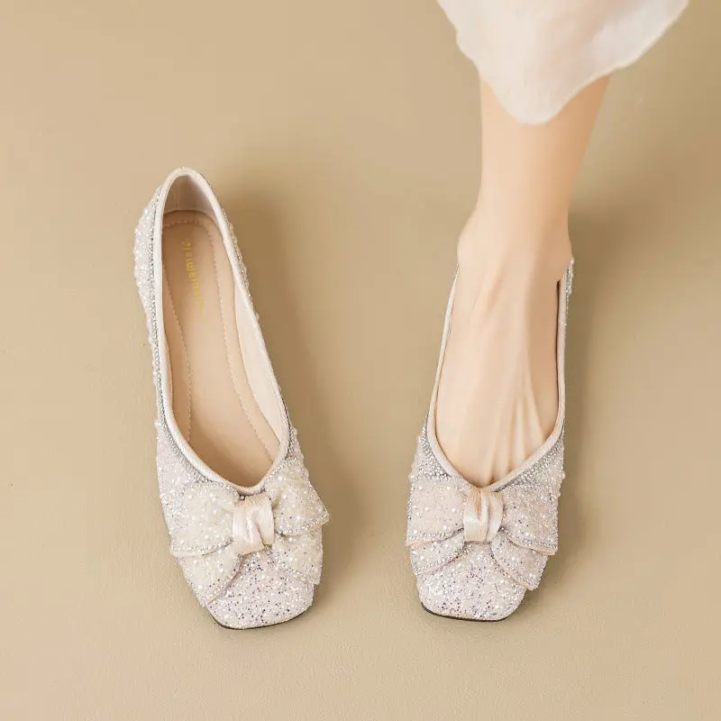 Women's Rhinestone Ballet Flats - Autumn Casual Shoes